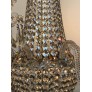 IQ4497 REGENCY TENT-AND-BASKET SILVER PLATE & CRYSTAL CHANDELIER