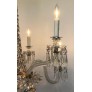 IQ4497 REGENCY TENT-AND-BASKET SILVER PLATE & CRYSTAL CHANDELIER