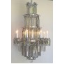 IQ4498 19TH C. ENGLISH REGENCY WATERFALL SILVER PLATE & CRYSTAL CHANDELIER