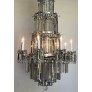 IQ4498 19TH C. ENGLISH REGENCY WATERFALL SILVER PLATE & CRYSTAL CHANDELIER