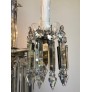 IQ4498 19TH C. ENGLISH REGENCY WATERFALL SILVER PLATE & CRYSTAL CHANDELIER
