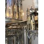 IQ4498 19TH C. ENGLISH REGENCY WATERFALL SILVER PLATE & CRYSTAL CHANDELIER