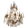 IQ4499 EARLY 20TH CENTURY FRENCH EIGHT ARM ROCK CRYSTAL AND GILT BRONZE CHANDELIER