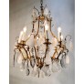 IQ4499 EARLY 20TH CENTURY FRENCH EIGHT ARM ROCK CRYSTAL AND GILT BRONZE CHANDELIER