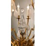 IQ4499 EARLY 20TH CENTURY FRENCH EIGHT ARM ROCK CRYSTAL AND GILT BRONZE CHANDELIER