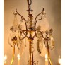 IQ4499 EARLY 20TH CENTURY FRENCH EIGHT ARM ROCK CRYSTAL AND GILT BRONZE CHANDELIER