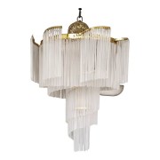 IQ4507 VINTAGE CHANDELIER MILK GLASS STICK SPIRAL 4 LIGHTS LARGE