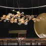 PS1546 BRASS LEAF CHANDELIER