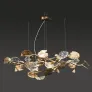 PS1546 BRASS LEAF CHANDELIER