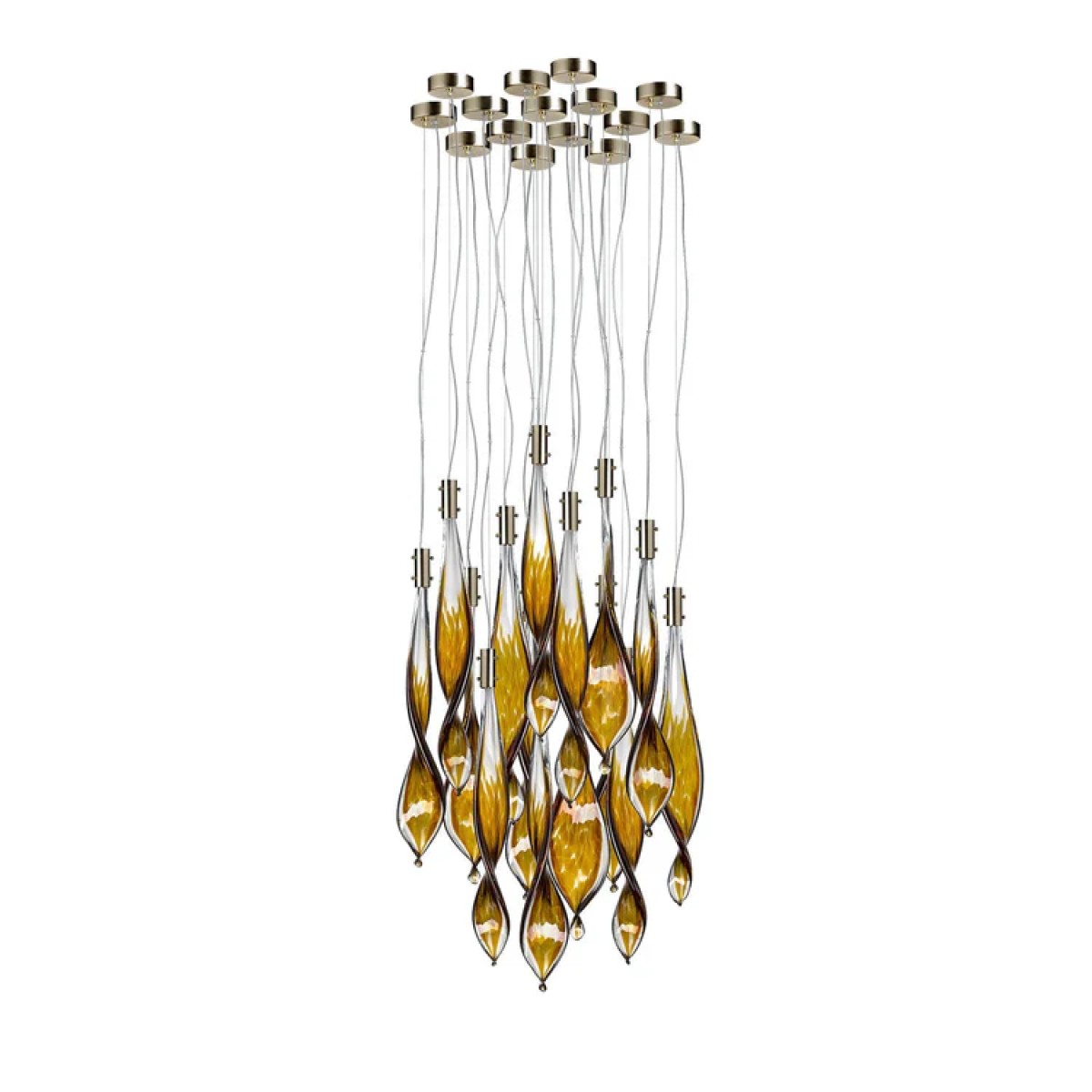 PS1828 GLASS FALL 14 LEAVES CHANDELIER PS1828 GLASS FALL 14 LEAVES CHANDELIER