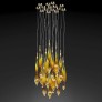 PS1828 GLASS FALL 14 LEAVES CHANDELIER