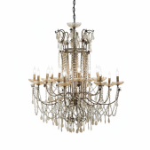 PS1486 FOIX ANTIQUED CRYSTAL CHANDELIER