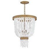 PS1728 FOUR LIGHT HAND STRUNG SEA GLASS PENDANT FIXTURE