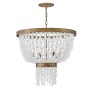 PS1729 SIX LIGHT HAND STRUNG SEA GLASS SINGLE TIER CHANDELIER