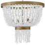 PS1729 SIX LIGHT HAND STRUNG SEA GLASS SINGLE TIER CHANDELIER