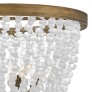 PS1729 SIX LIGHT HAND STRUNG SEA GLASS SINGLE TIER CHANDELIER