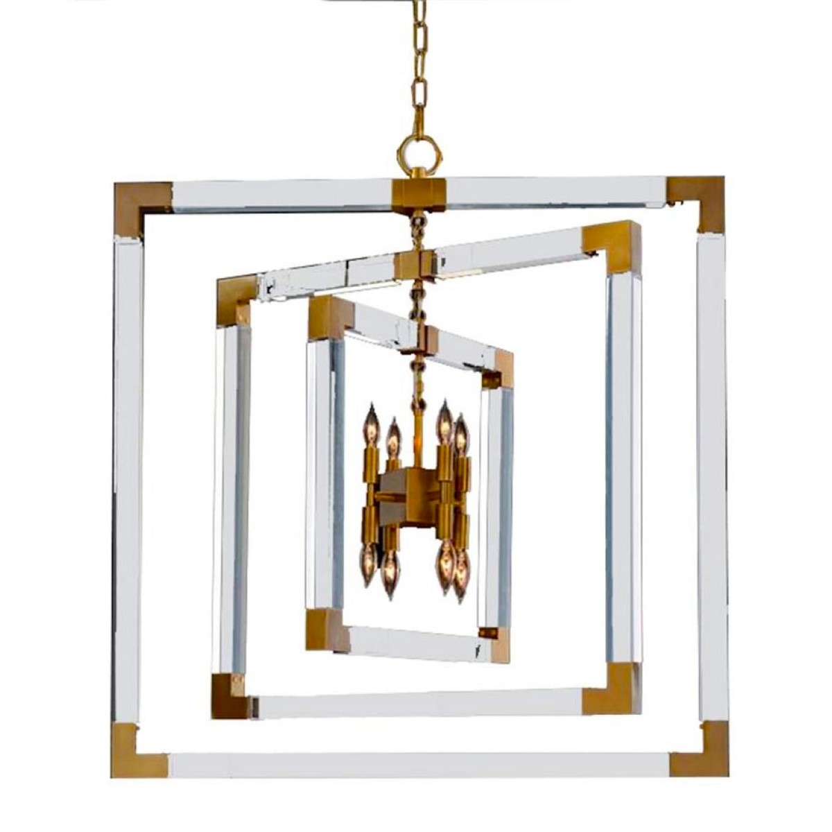 AMAJC-9044 BRASS FRAME EIGHT-LIGHT CHANDELIER