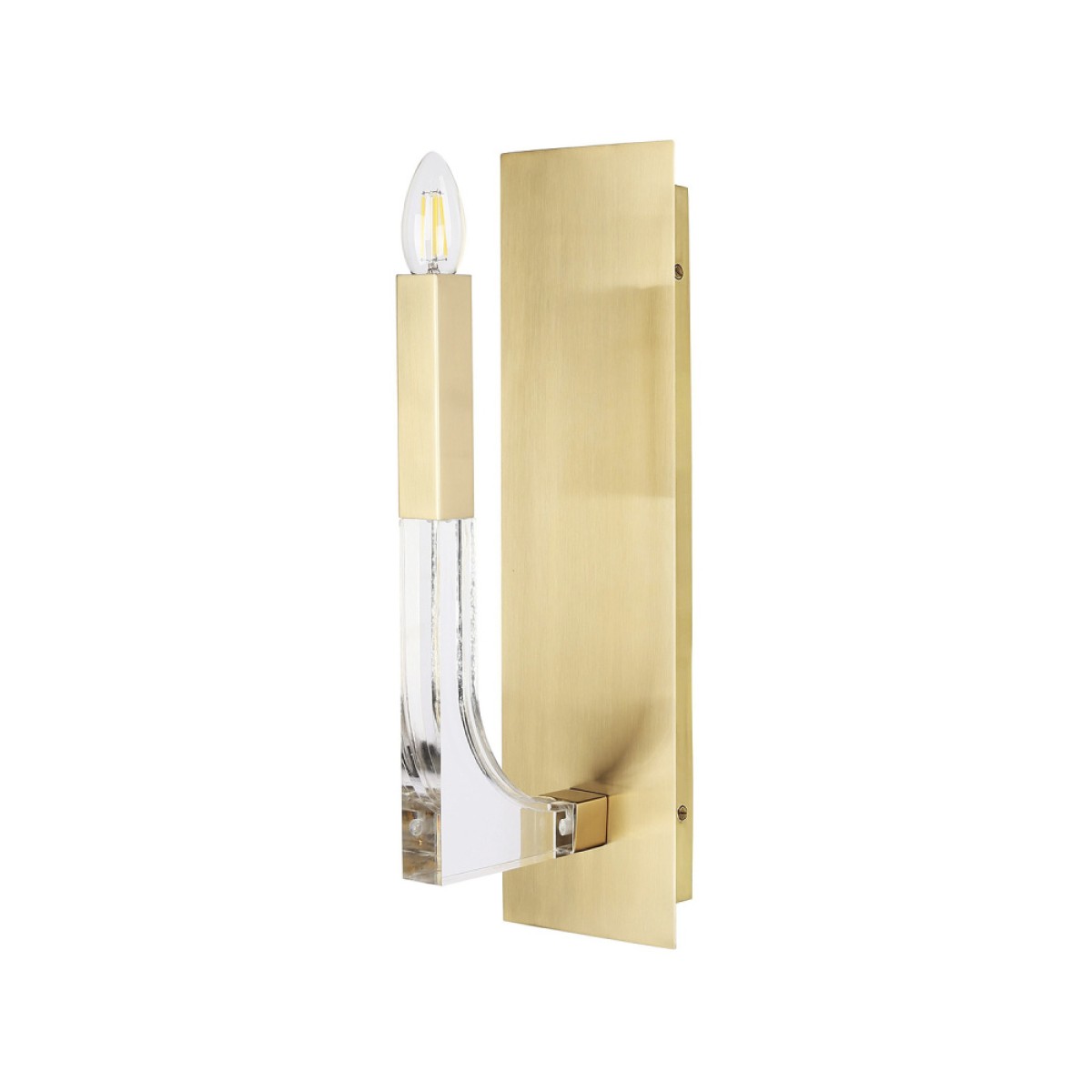 IQ2384 QUINCY ACRYLIC AND BRASS SINGLE-LIGHT WALL SCONCE​