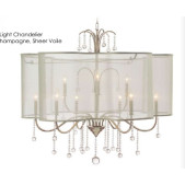 AMAJC-8743 ANTIQUE PARISIAN SILVER NINE-LIGHT CHANDELIER