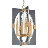 AMAJC-9045 ACRYLIC AND BRASS FRAME FOUR-LIGHT PENDANT