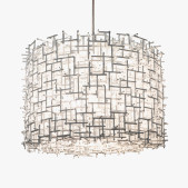 IQ2758 CROSSHATCH DRUM CHANDELIER