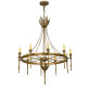 IQ8163 10 - LIGHT CANDLE STYLE WAGON WHEEL CHANDELIER