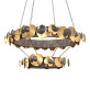 IQ8413 OCHRE EUCALYPTUS DOUBLE TIER CHANDELIER