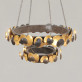 IQ8413 OCHRE EUCALYPTUS DOUBLE TIER CHANDELIER